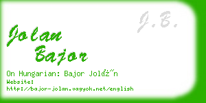 jolan bajor business card